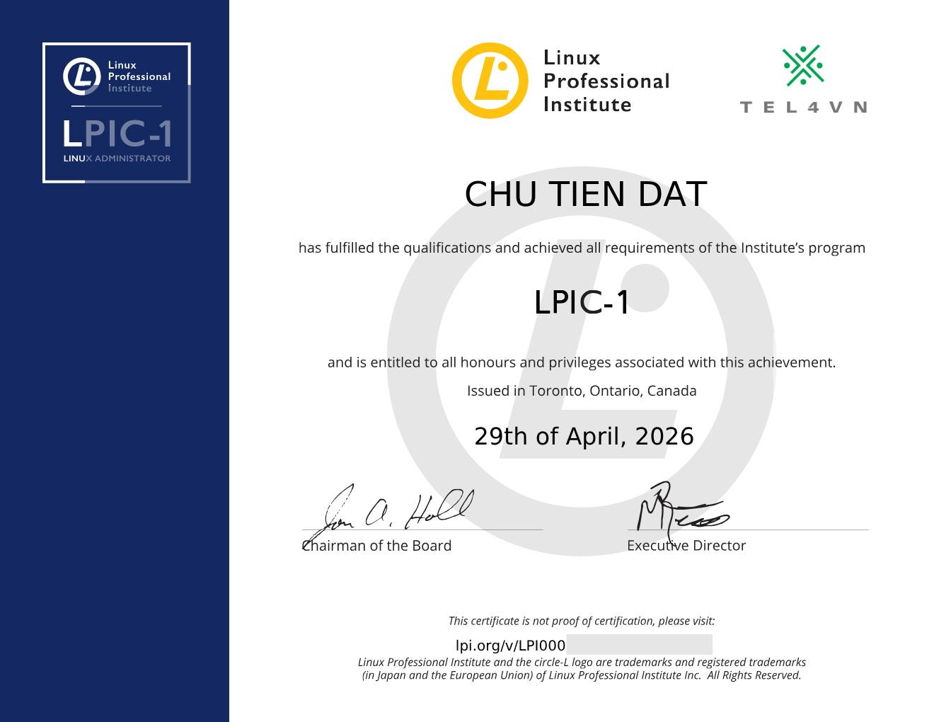 TEL4VN – Đơn vị đào tạo LPIC chuẩn quốc tế và Platinum Partner đầu tiên của LPI tại Việt Nam