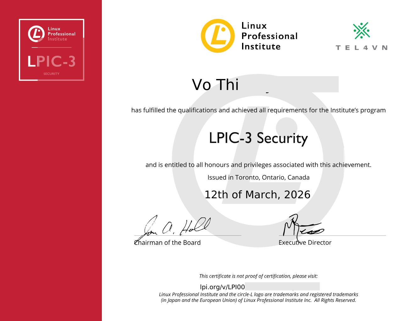 TEL4VN – Đơn vị đào tạo LPIC chuẩn quốc tế và Platinum Partner đầu tiên của LPI tại Việt Nam